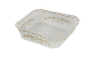 Bake Cup 2-5/16IN Square White & Gold