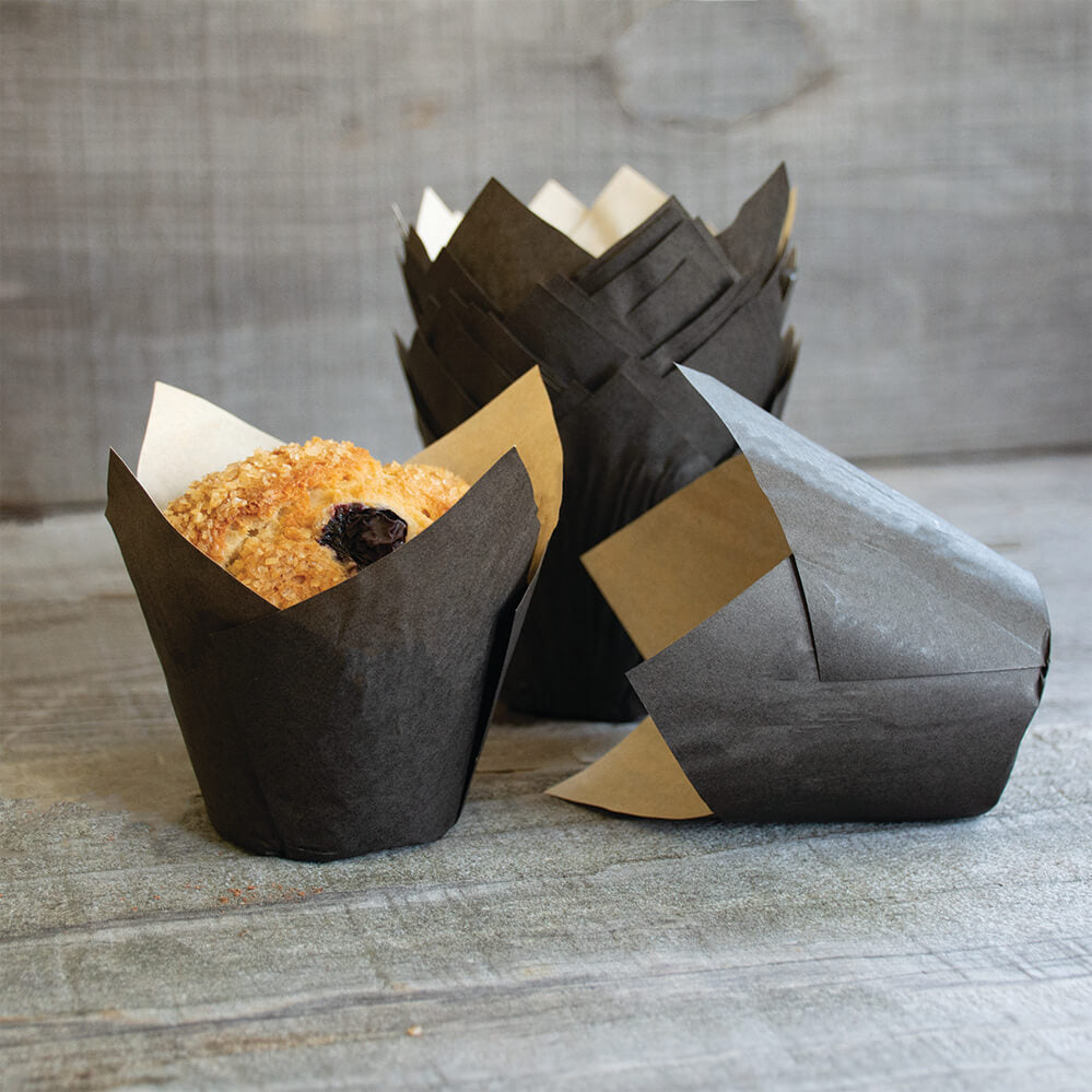 Elite Tulip Cups Black 2 inch (100)