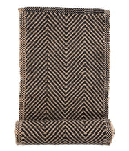 Load image into Gallery viewer, Woven Jute and Cotton Table Runner with Chevron Pattern
