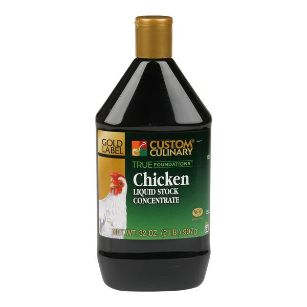 Custom Culinary True Foundations Chicken Liquid Stock Concentrate 2lbs
