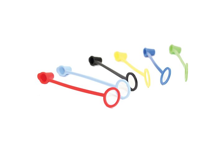 Tethered Squeeze Bottle Caps Assorted Colors